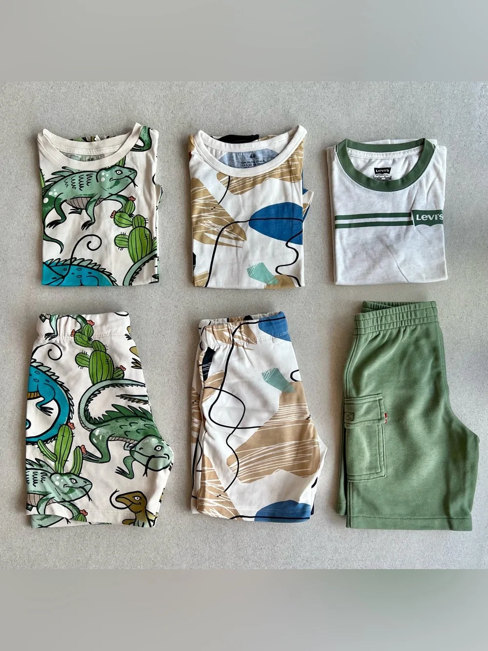 Boy clothes bundle: 3 sets of matching t-shirts & shorts